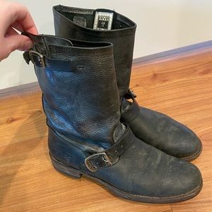 Frye Veronica short boot, distressed black leather